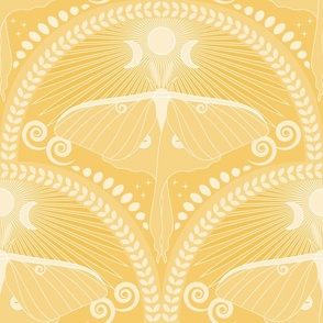 Sunny Luna Moth / Art Deco / Mystical Magical / Jonquil Yellow / Large