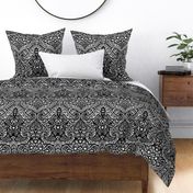 IKAT CACHEMIRE  black & white paisley