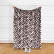 Vintage Painted Ditsy Floral Print - Mauve