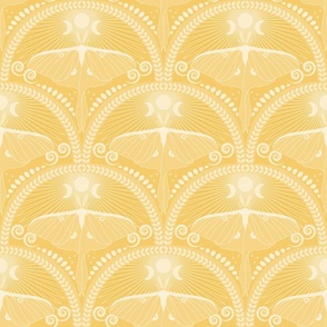 Sunny Luna Moth / Art Deco / Mystical Magical / Jonquil Yellow / Medium