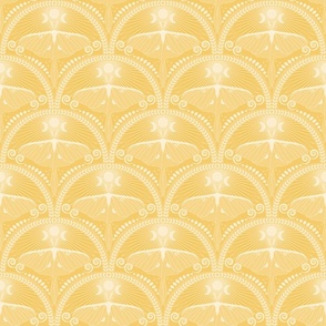 Sunny Luna Moth / Art Deco / Mystical Magical / Jonquil Yellow / Small