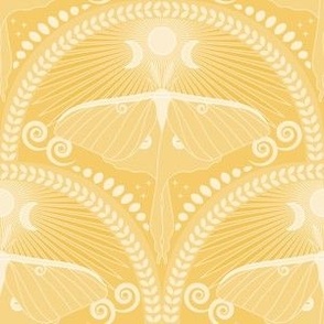 Sunny Luna Moth / Art Deco / Mystical Magical / Jonquil Yellow / Small