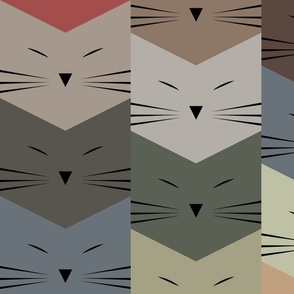 cats - pixie cat earthy - cats fabric and wallpaper