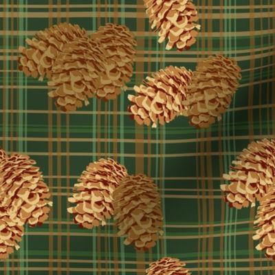 Pinecones on Plaid (small)