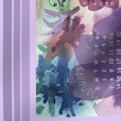2024 Aquarell - Flower - Calendar
