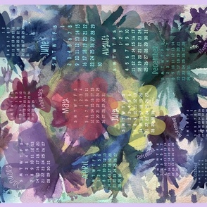 2024 Aquarell - Flower - Calendar