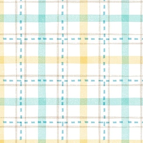 Summer Sunshine Plaid in Blue and Yellow - Extra Large