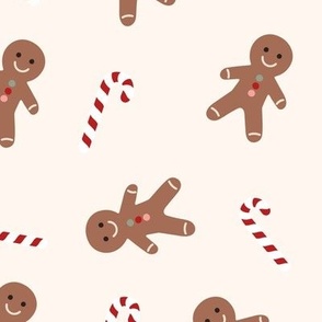 Christmas gingerbread men cookies 12x12 repeat