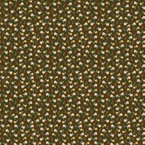 Itsy Ditsy Retro Inspired Floral on Green