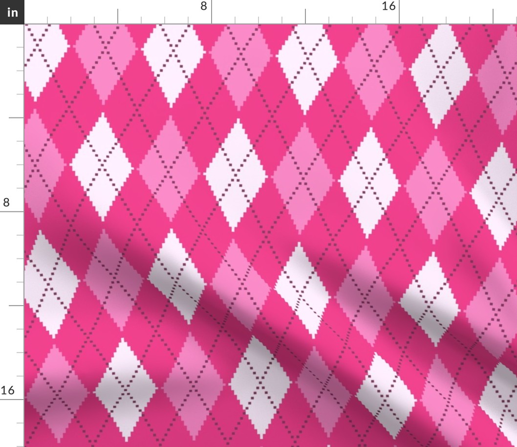 Barbie Magenta Pink argyle check