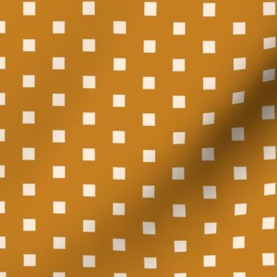 Retro square polka dots mustard