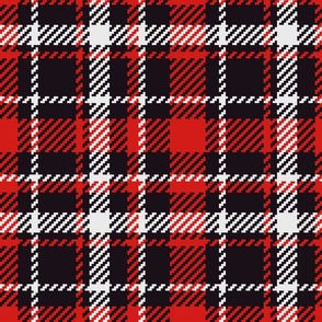 Retro Christmas horizontal tartan red black