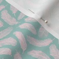 Feather dream - turquoise/pink small