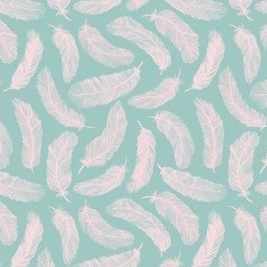 Feather dream - turquoise/pink small