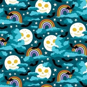 Sweet Halloween Rainbows teal (small)