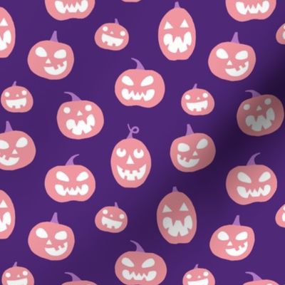 Halloween Jack O lanterns pastel purple