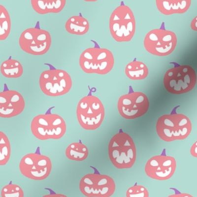 Halloween Jack O lanterns pastel 