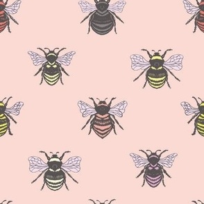 Cute Buzzy Bees on pink