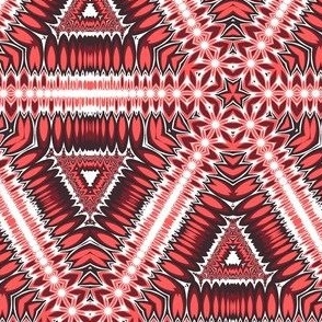 Red quilt triangles