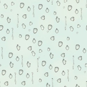 Water Drops on window - light teal with fog