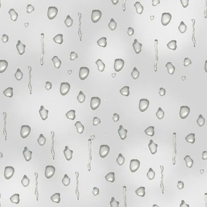 Water Drops on window - Gray with fog