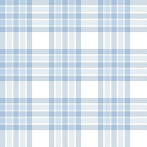 Tartan Plaid  White Sky Blue