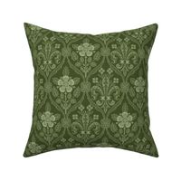 Gothic Revival roses and lilies, dark green, 8W