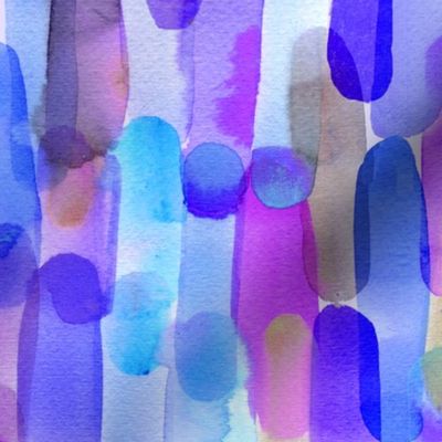 Abstract Watercolor Stripes Blue_Medium scale