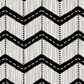 Black White Chevron Fabric, Wallpaper and Home Decor