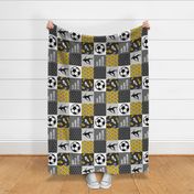 Eat. Sleep. Soccer. - mens/boys soccer wholecloth in gold - patchwork sports (90) - C22