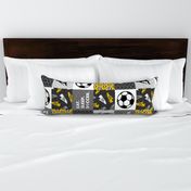 Eat. Sleep. Soccer. - mens/boys soccer wholecloth in gold - patchwork sports (90) - C22