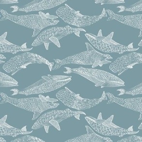 Quilt Blue Whales