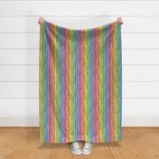 Distressed Vertical Rainbow Stripes on Charcoal - Medium Scale
