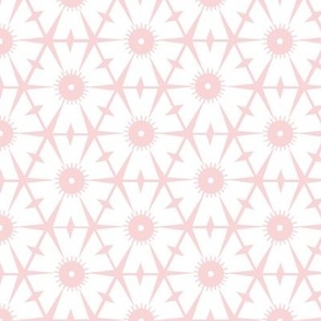 White Geo Hexagon Shapes on Pink Background - middle scale