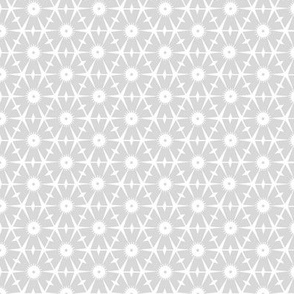 Grey Geo Hexagon Shapes on White Background - small scale