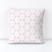 White Geo Flowers in a Pink Hexagon Shape - middle scale