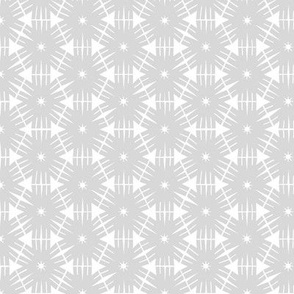 Grey Geo Flowers in a White Hexagon Shape - small scale