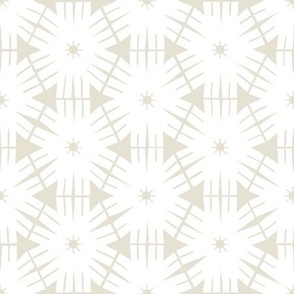 White Geo Flowers in a Sage Hexagon Shape - middle scale