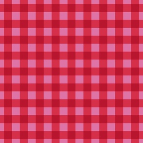 Valentine's Day Gingham, Red and Pink, Medium Scale, Buffalo Checks