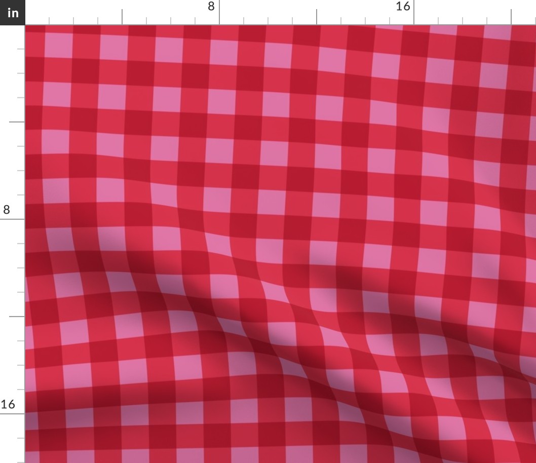 Valentine's Day Gingham, Red and Pink, Medium Scale, Buffalo Checks