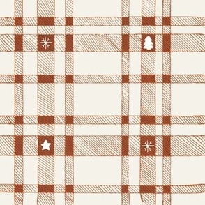 MERRY PLAID cream and red 