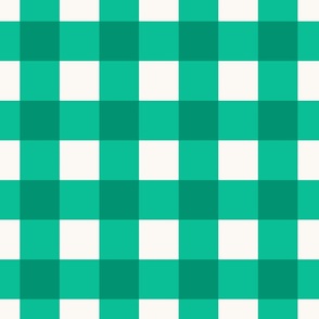 Gingham Emerald Green, Large Scale