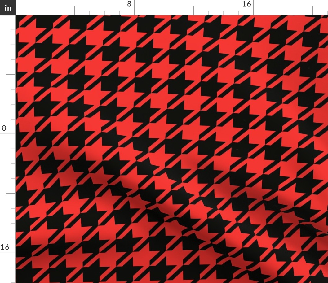 Houndstooth Christmas Red Black / Large