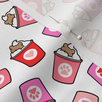 Pup Valentine's Day treat coffee cups  -  Dog Coffee Treats - multi pink and red - LAD22