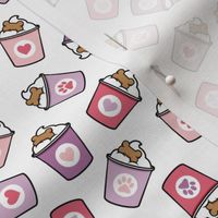 (small scale) Pup Valentine's Day treat coffee cups  -  Dog Coffee Treats - multi purple and pink - LAD22