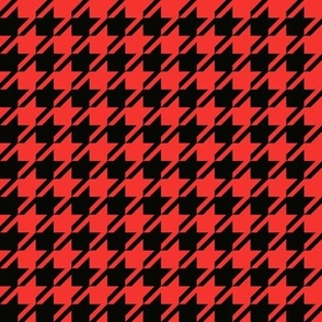 Houndstooth Christmas Red Black Medium