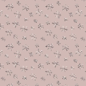 Joyous Snowflakes Pink- Holiday Christmas Snowfall Snow Winter Fabric