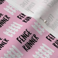 Fence Runner - pink - dog fabric - LAD22
