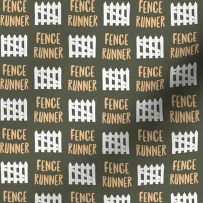 Fence Runner - olive - dog fabric - LAD22