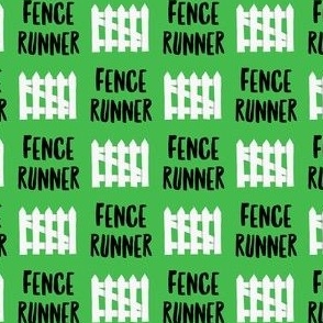 Fence Runner - green - dog fabric - LAD22
